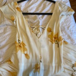 Reformation ‘Cozumel’ jumpsuit in yellow/white floral XS